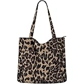 Prite Corduroy Tote Bag for Women Large Shoulder Bag with Zipper and Pockets for College Work Travel Shopping