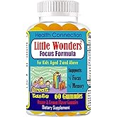 Kids Memory & Focus Gummies – Brain Support Vitamins for Kids, Teen Vitamin for The Brain, Daily Cognitive Support Memory Supplement for Learning & Attention, Fruity Flavor – 60 Gummies