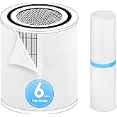 HSIAMEN [6-Pack] Pre-Filter Compatible with LEVOIT Core 600S Air Purifier Filter Replacement Core 600S-P, Fit Part# Core 600S-RF