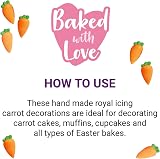 Baked with Love Carrot Sugar Decorations 12 pcs Orange Edible Royal Icing view 5