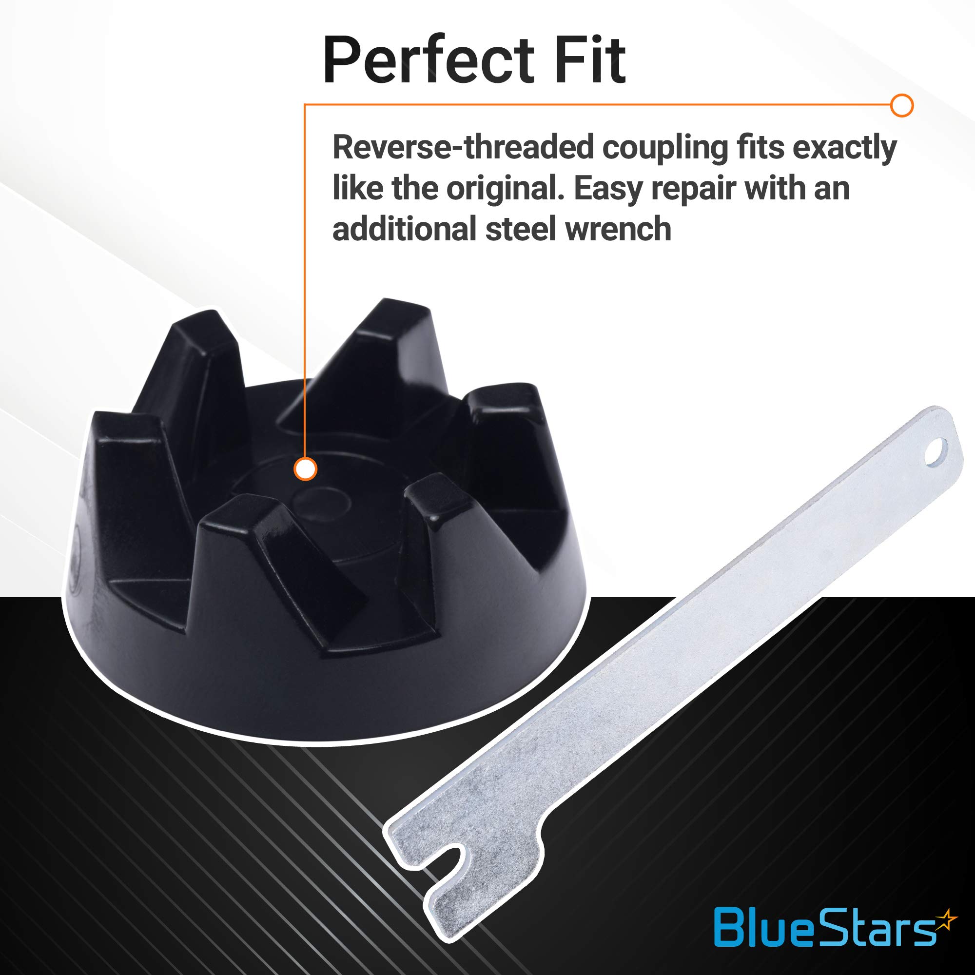 Ultra Durable 9704230 Blender Drive Coupler with Spanner Kit Replacement Parts by BlueStars Easy to Install Exact Fit for KitchenAid KSB5WH KSB5 KSB3 Blenders Replaces WP9704230VP WP9704230