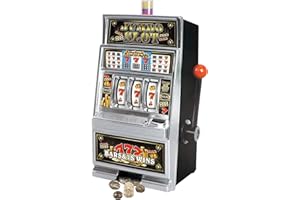 Mirage Imports Jumbo 15" Slot Machine Coin Bank | Casino Toy Slots Piggy Bank | Flashing Lights and Jackpot Sounds
