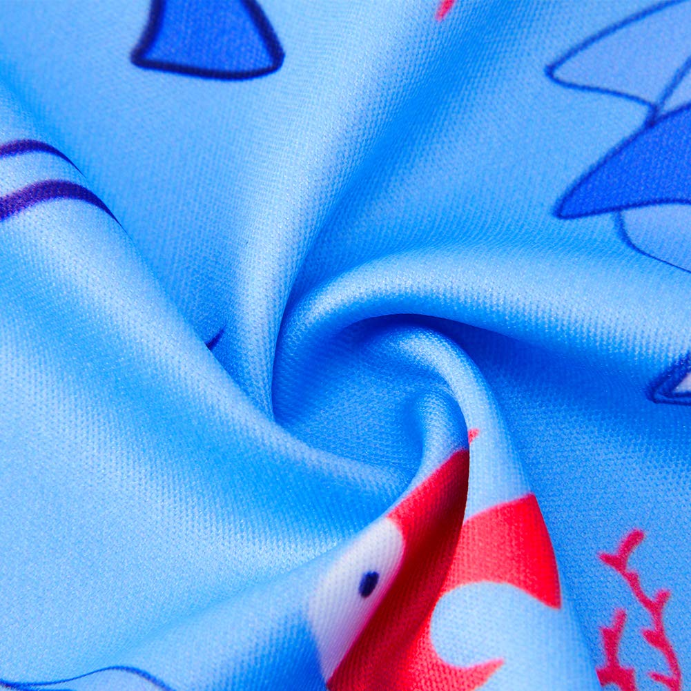 TUONROAD Girls Twirling Dress Big Skirt Knee-Length Vogue Dance Sundress Fish Shark Coral for Spring Summer Autumn Juniors Dresses 6T 7T(Shark,M)