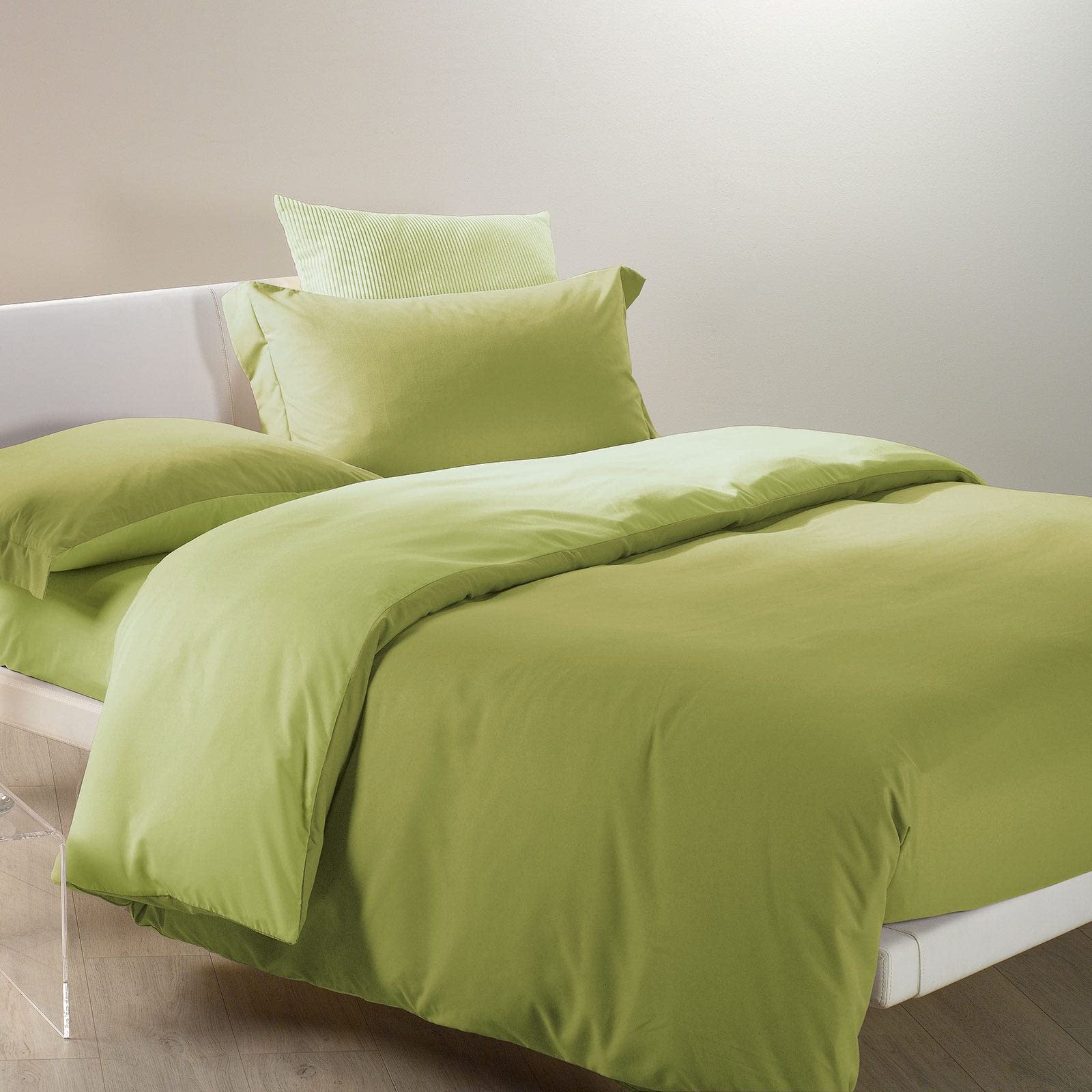 Caleffi Modern Duvet Cover Set, Microfibre, Green, Square and Half, 1003705, Caleffi