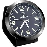 ITIOITI Car Dashboard Clock, 4.3cm Luminous Stick On Analog, No Drilling | Luminous analog dial glows in the dark; 4.3 cm face; battery already installed; stick on with pads, no drilling or wiring