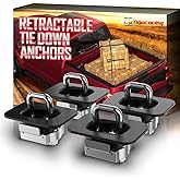 Tigeracing Tie Down Anchors Retractable Truck Bed Top Side D Ring All Metal Compatible with 1995-2018 Ram 1500 2500 3500, NOT for 2019+ Models, 3000 LBS Capacity of 4