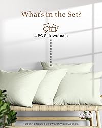 1000 TC Sage Standard Pillowcases Set of 4