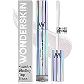 Wonderskin Lip Gloss Blading Top Gloss, Clear Glitter Lip Gloss, Hydrating and High Shine Finish Lip Makeup (Holographic)