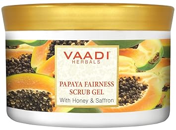 Vaadi Herbals Papaya Fairness Scrub Gel, Honey and Saffron, 500g