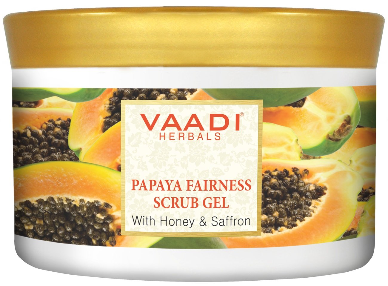 Vaadi Herbals Papaya Fairness Scrub Gel with Honey and Saffron - 500g