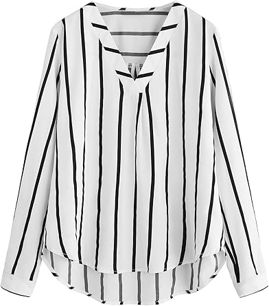 striped chiffon blouse