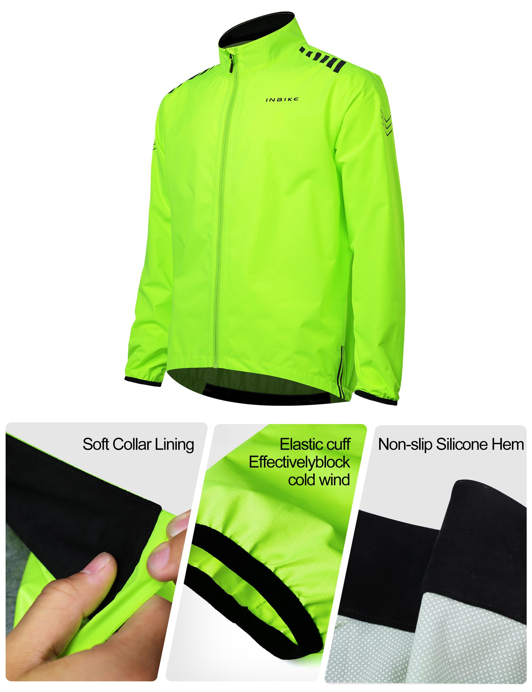 INBIKE Fahrradjacke Herren Sommer Winter Wasserdicht Atmungsaktiv Regenjacke Regenmantel Fahrrad Radsport Laufjacke Regen Leicht Frühling Herbst Orange XL 3
