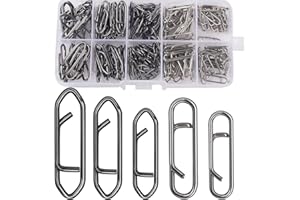 ENERHIKE Fishing Power Clips, 200pcs Fishing Speed Clips for Fishing Lure Quick Change, High Strength Stainless Steel Clips Snap Freshwater Saltwater Crankbait Popper Lure Connector Tackle