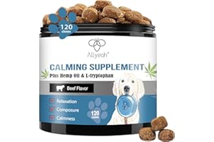 ALLYEAH Calming Chews for Dogs Treats, Hemp Calming Dog Anxiety Relief Natural Ingredients, Helps with Dog Anxiety, Stress Relief, Separation, Barking, Thunderstorms