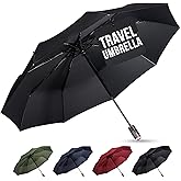 LifeTek Premium Travel Umbrella - Windproof & Compact for Men & Women, Automatic Open Close, Fits in Purse Laptop Bag or Backpack, Strong Frame for Heavy Rain & Sun UV Protection