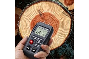 Handheld Digital Moisture Meter,Pin-Type LCD Handhold Wood Data Hold Humidity Sensor Tester,Wood paperboard and Dry Cargo Det