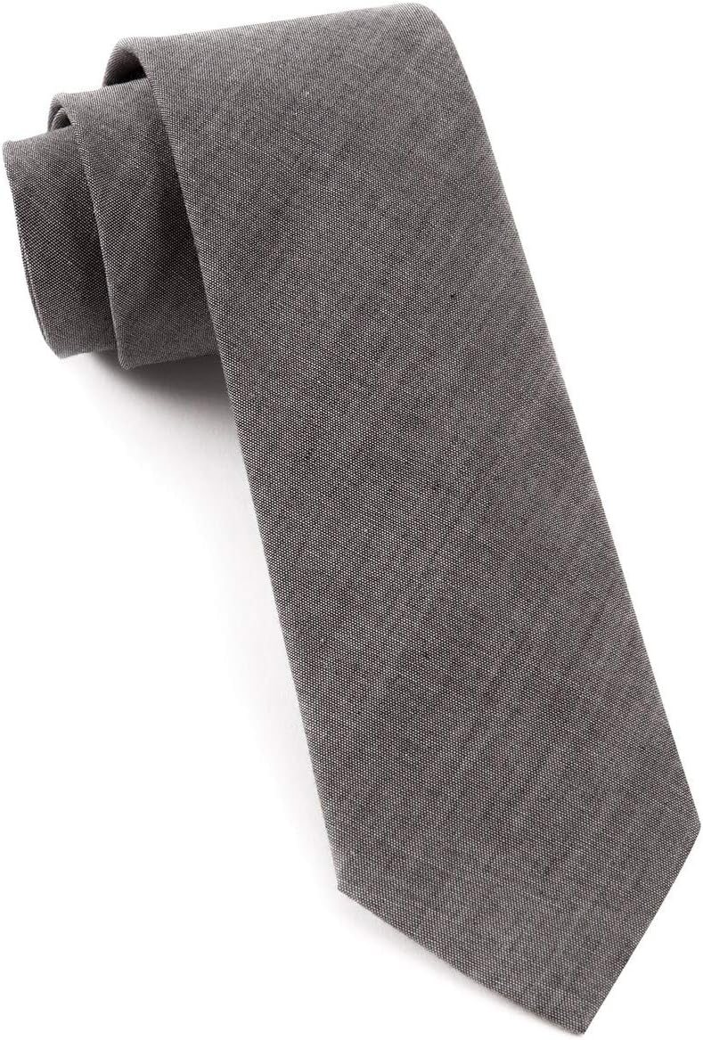 100% Cotton Warm Gray Classic Chambray 3 Inch Tie