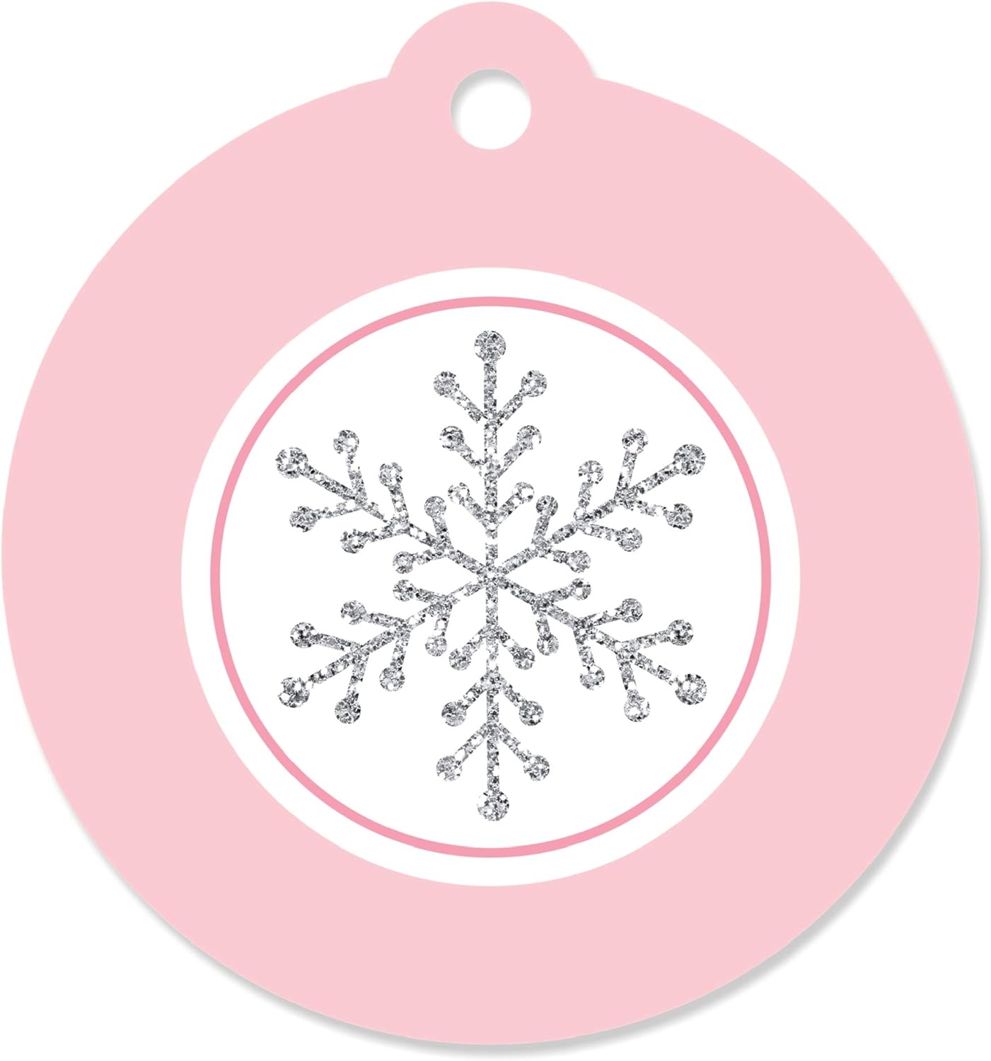 Big Dot of Happiness Pink Winter Wonderland - Holiday Snowflake Birthday Party or Baby Shower Favor Gift Tags (Set of 20): Health & Personal Care