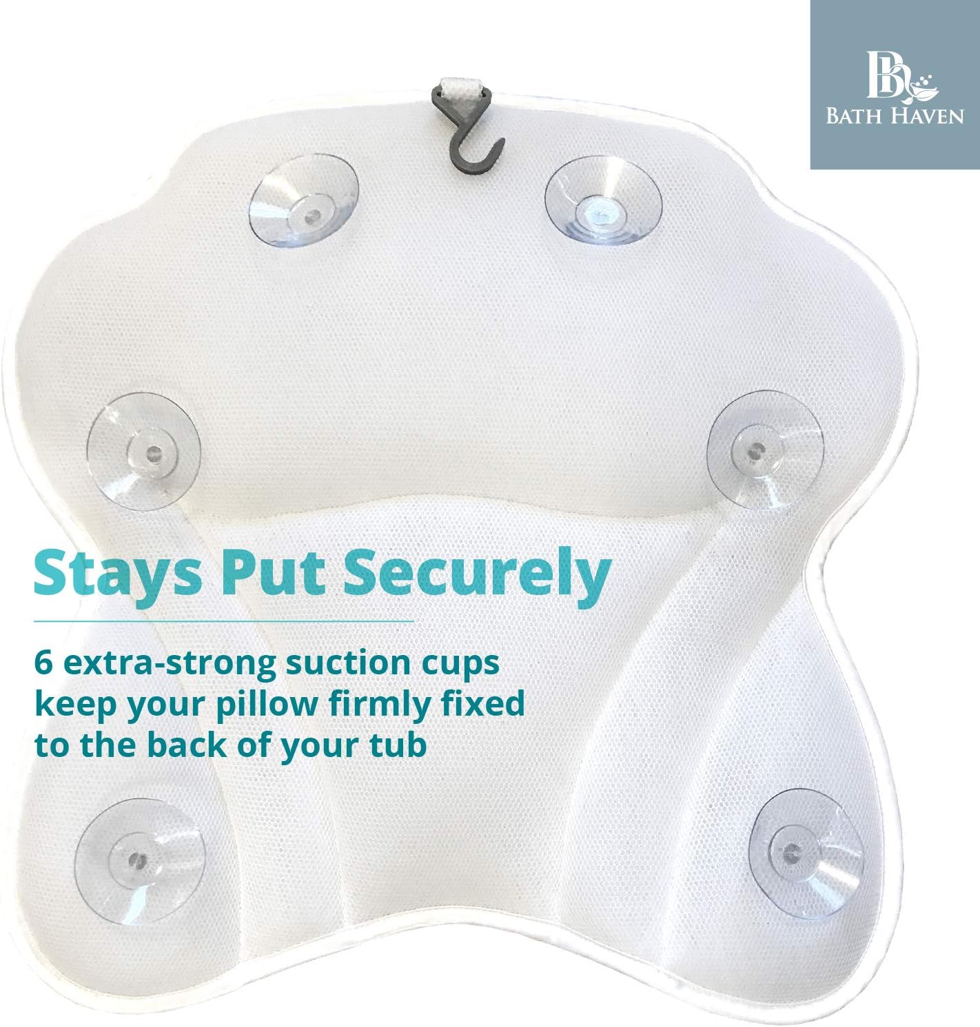 Luxurious Bath Pillow for Women & Men :: Ergonomic Bathtub Cushion for Neck, Head & Shoulders :: with QuiltedAir Mesh for Breathable Comfort :: Includ: Home & Kitchen