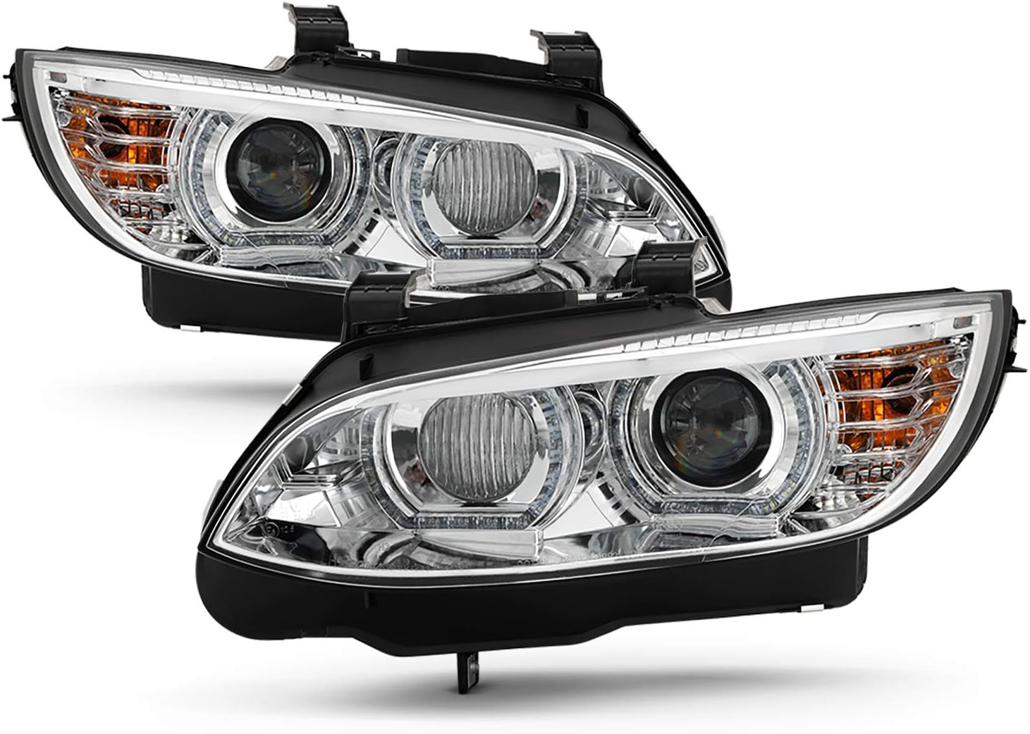 Amazon Com Fits 2007 2010 Bmw 328i 328xi 335i 335xi M3 3 Series Coupe Convertible Led Projector Hid Xenon Chrome Headlights Pair Automotive