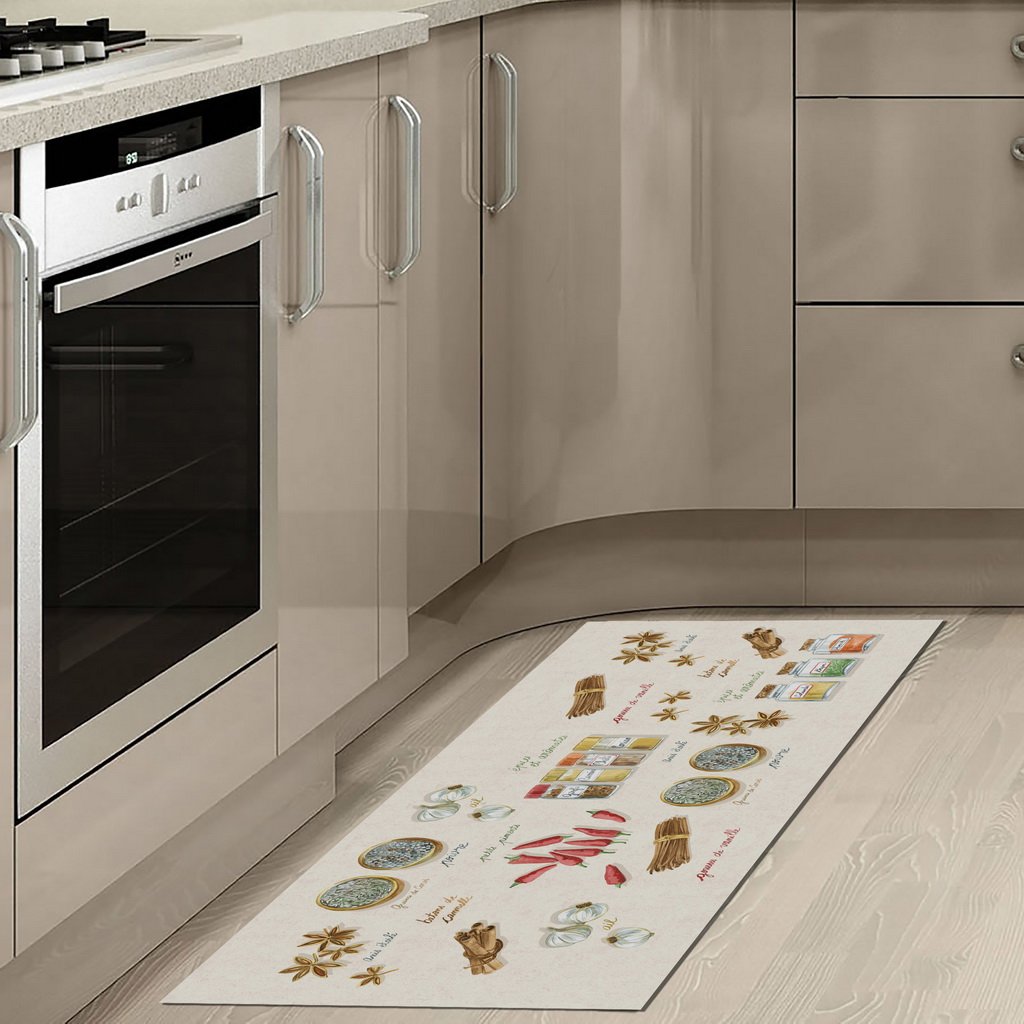 Vilber Great Chef Cinnamon Carpet, Vinyl, Multicolour, 50 x 120 x 0.2 cm
