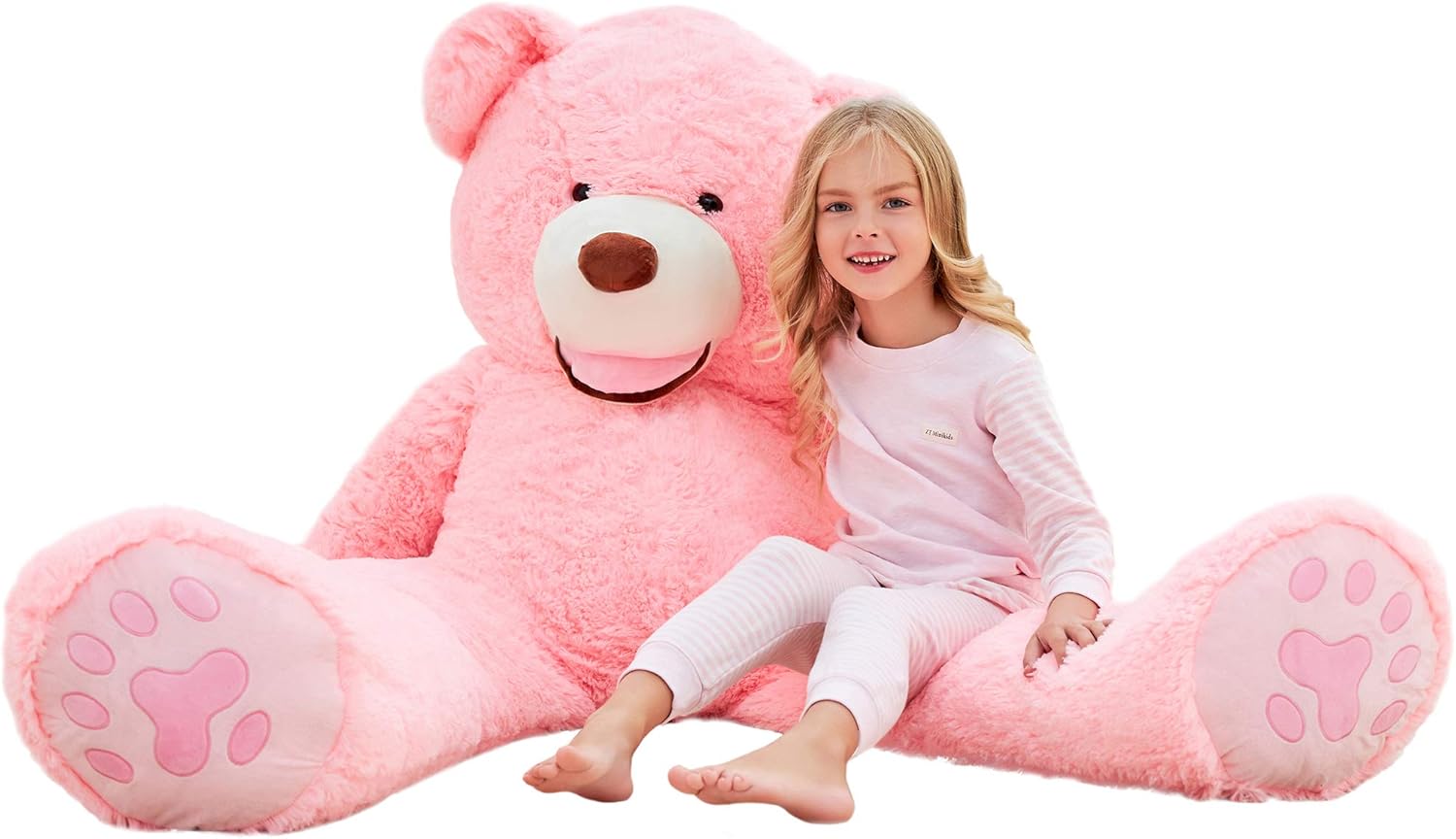 Amazon ぬいぐるみ 特大 くま テディベア 可愛い熊 動物 大きい くまぬいぐるみ 熊縫い包み クマ抱き枕 お祝い ふわふわぬいぐるみ ピンク 160cm ぬいぐるみ おもちゃ