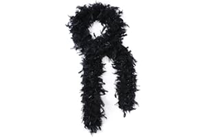 SOGUGOM Black 50g Feather Boas - 2 Yards Boa Feathers for Party, Concert, Halloween, Christmas and Dancing Wedding(Black)