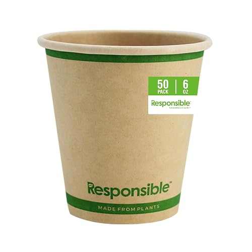 Responsible Products Certified Compostable 6 oz Paper Cups, Cold ＆ Hot ...