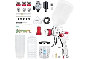 YUZES HVLP Spray Gun Premium Kit with 1.4/1.7/2.0mm Nozzles, Air Spray Gun for Painting Cars, Furniture, DIY, 10 Disposable Paint Gun Cups & 600ml Mixing Cup with Ratio, with Paint Sprayer Accessories