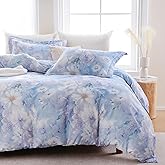 Ocharo 100% Cotton Duvet Cover King Size, Reversible Floral Duvet Cover with Zipper Closure, Soft 3 Pieces Cotton Duvet Bed Cover Set with 2 Pillow Shams (20"x36")