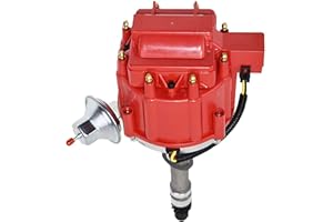 A-Team Performance - Complete HEI Distributor 65K Coil - Compatible with Chevrolet Chevy GM GMC Small Block Big Block Corvette Tach Drive 62-74 SBC BBC 7500 RPM 283 327 350 383 400 396 427 454 Red Cap
