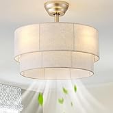 Glmthux 20" Boho Ceiling Fans with Lights, Coastal Fandelier Chandelier Ceiling Fan with Light Remote Control, Caged with 6 S