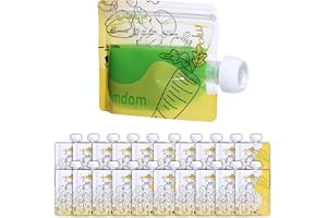 Gemdom 20 Pack Reusable Baby Food Pouches for Toddlers, Refillable Squeeze Pouch for Applesauce Yogurt Homemade Organic Puree Juice Snack for Baby Kids Students, Storage Containers, BPA Free, 5oz