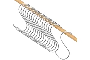 Simfree S Hooks,S Hooks for Hanging,Heavy Duty S Hanger Hook,Metal Kitchen S Hooks for Hanging,Stainless Steel Metal Hangers Hooks for Kitchen,Work Shop,Bathroom,Garden(Silver-30PCS)