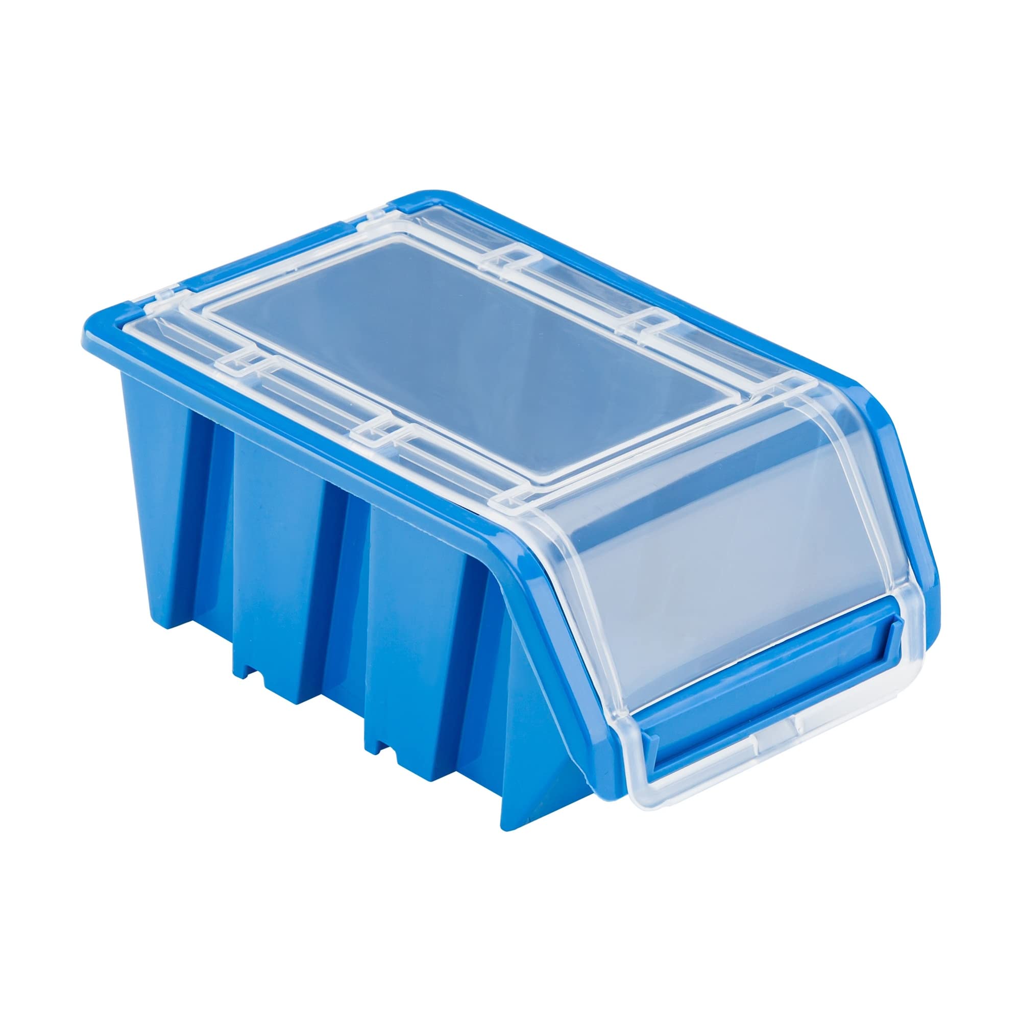 Stacking Box with Lid Workshop Stacking Box Sorting Box 100 x 150 x 70 mm Blue Stacking Boxes Plastic Storage Boxes Stackable