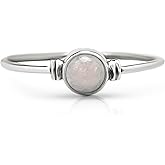 Koral Jewelry Round Moonstone Delicate Ring 925 Sterling Silver Vintage Boho Chic (6)