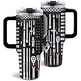 DUUV Mechanic Gifts for Men, Birthday Tumbler for Dad, Toolbox Christmas Thanksgiving Gift for Father, Realistic Gift Ideas, 40 Oz Tumbler with Handle Lid and Straw, 1PCS
