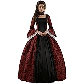 CountryWomen 18th Century Women's Rococo Ball Gown Printing Costumes Long Gothic Victorian Dress Masquerade Theme Dresses