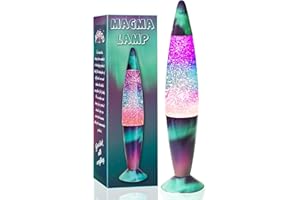 AHCCSD 16 Inch Magma Lamp,Polar Glimmer Multicolor Base Liquid Motion Lamp Globe with Silver Glitter Relaxing Gorgeous Lamp for Adults Kids Women Girls Christmas Great Gift