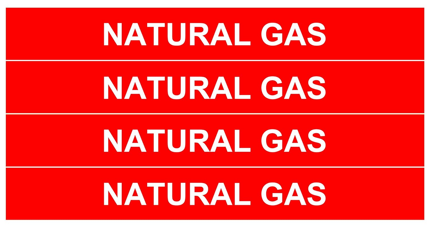NATURAL GAS_Gas Pipe Tubing Labels_ 3/4" Height, 6" Width, White