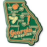 Georgia Premium State Magnet by Classic Magnets, 2.2" x 2.5", Collectible 3D Rubber Vintage-Style Souvenirs and Gifts Made in the USA