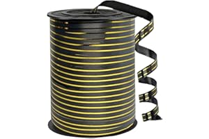 WUYUEJXI Black Gold Rimmed Curling Ribbon, 219 Yards, Perfect for Wedding, Birthday, Party, Festival, Florist Flowers Decor