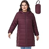 WINDMILL Women's Plus Size Packable Puffer Jacket, Hooded Lightweight Puffy Jacket (1X-6X)