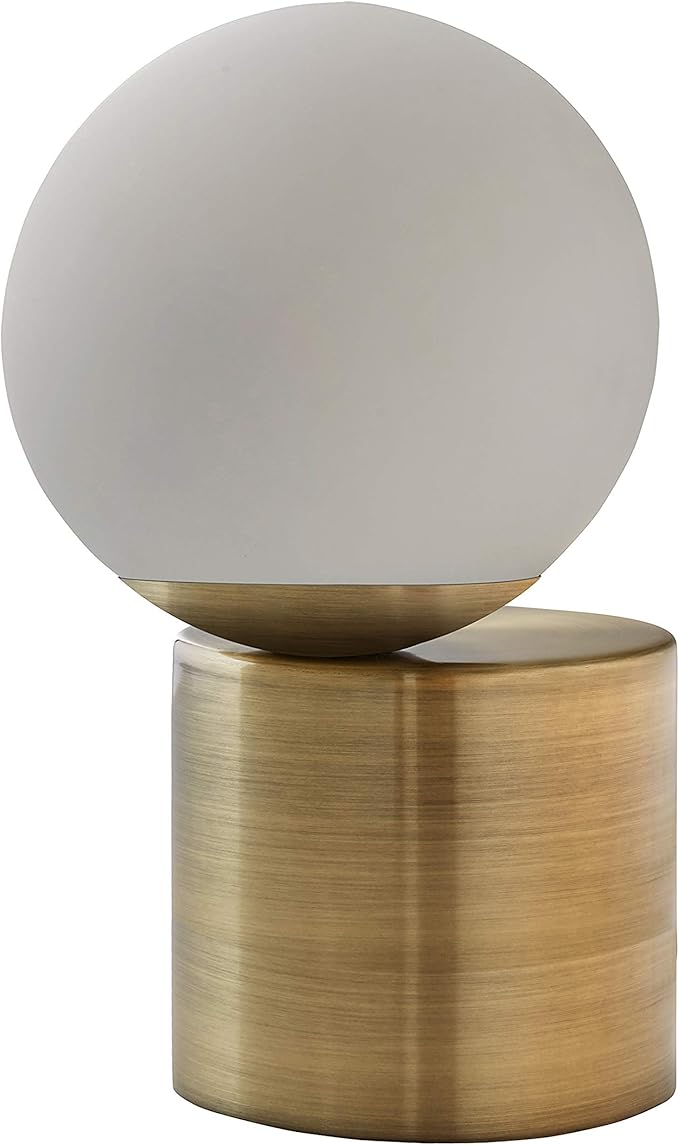 Rivet Modern Glass Globe Living Room Table Desk Lamp With LED Light