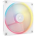 CORSAIR iCUE Link LX140-R RGB 140mm PWM Reverse Fan – Single Fan – Low-Noise, CORSAIR Magnetic Dome Bearing, Dual Light Loops, CORSAIR QuikTurn Screws, Zero RPM Mode – White
