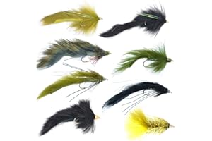 The Fly Fishing Place Slumpbuster Bouface Bunny Streamer Flies Collection - Set of 8 Big Bass and Trout Cone Head and Bead Head Fly Fishing Wet Flies - Hook Sizes 4 and 6