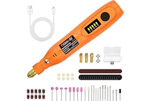 GOXAWEE Mini Cordless Rotary Tool Kit with 105pcs Accessories, USB Charging 5-Speed 18000rpm Multi-Purpose Art Craft Tool with 3.7V Li-ion Battery for Handmade Crafting and DIY Creations