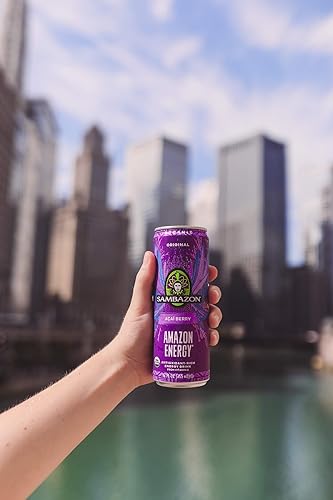 Sambazon Acai Berry Energy Drink - Low Calorie Organic Energy - 12oz Cans (12 Pack)