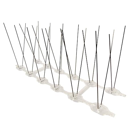 RIDDHI SIDDHI ENTERPRISE Bird Spikes with Polycarbonate Base and 304 Stainless Steel Wire - Pack of 10