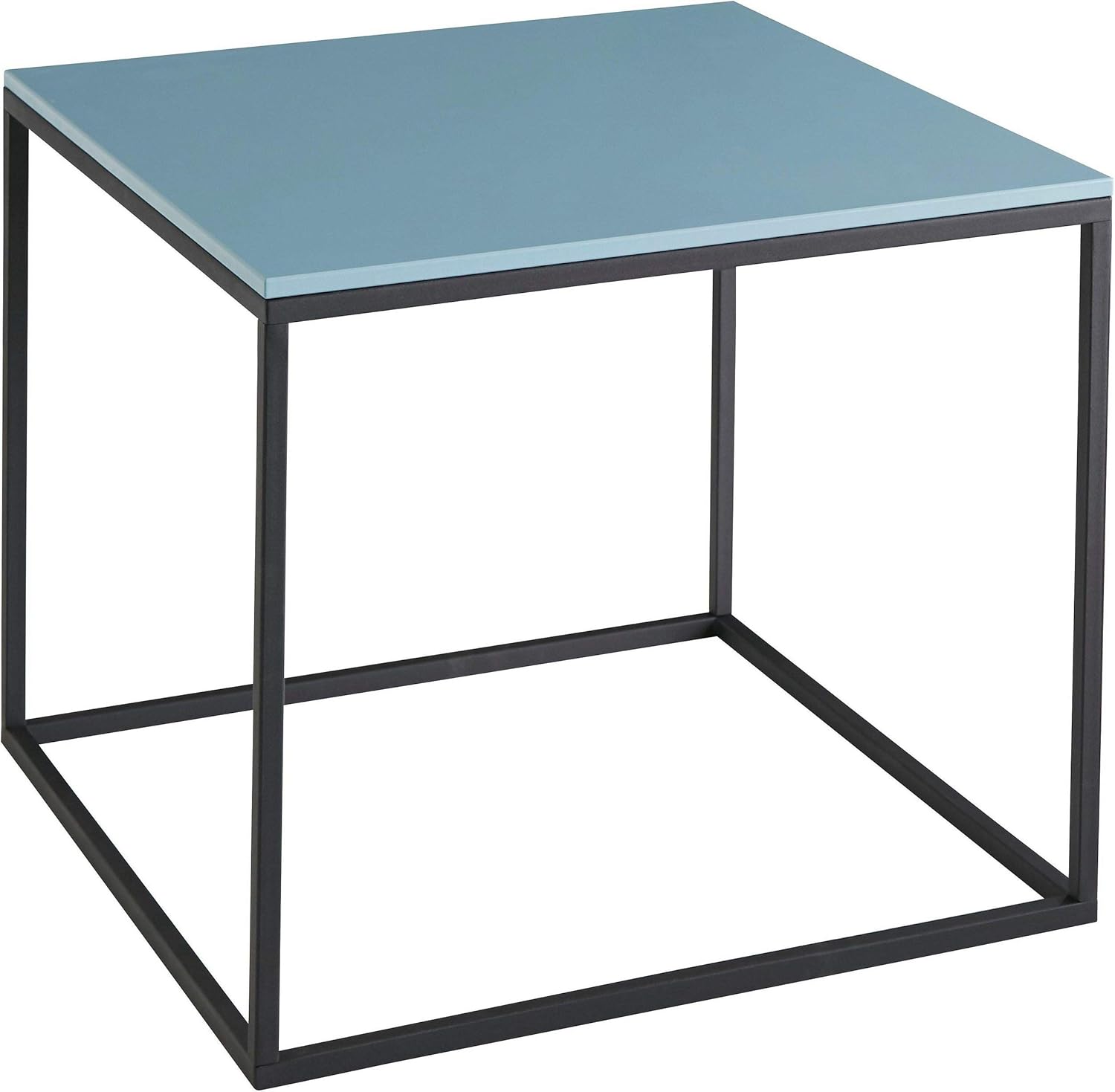 Loft 24 A S Coffee Table Square Side End Table Living Room Modern Design Metal Frame Legs Mdf Blue 50x50 Cm Amazon Co Uk Kitchen Home